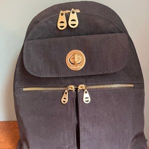 Baggalini Naples Backpack Black Gold hardware